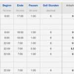 Numbers Vorlagen Hübsch Numbers Vorlage Zeiterfassung Arbeitszeit 2016