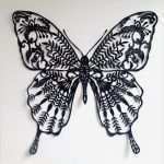 Papercut Vorlagen Wunderbar Black butterfly Nouveau Papercut 그림자극