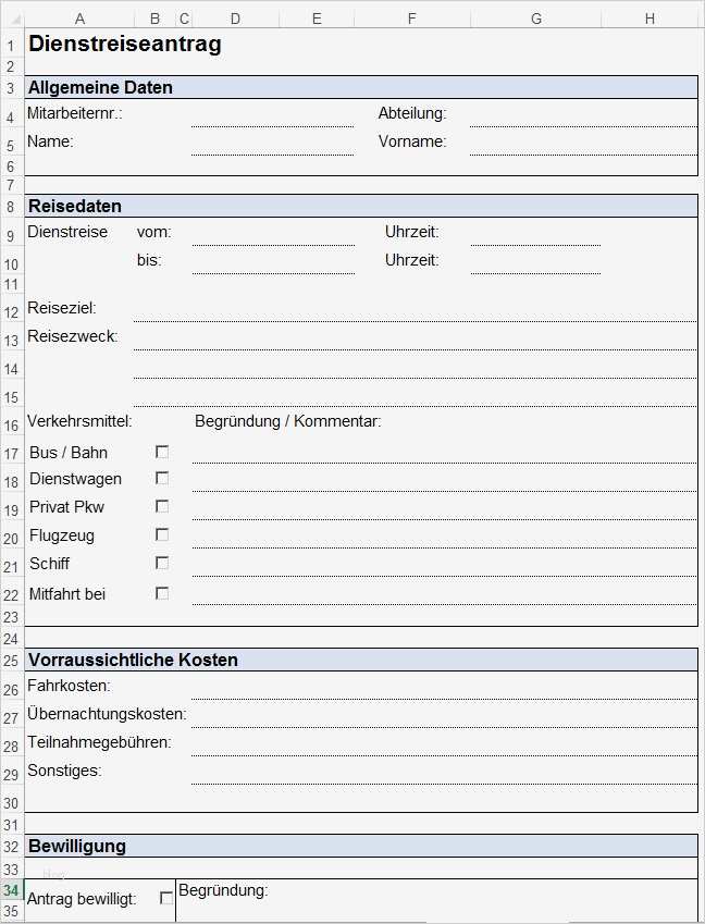 Vorlage Formular für Personalstammdatenblatt