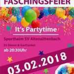 Plakat Vorlage Schönste Faschingsfeier Beim Sva – Sv 1928 Altensittenbach