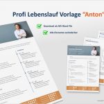 Professionelle Bewerbung Vorlage Wunderbar Profi Lebenslauf Vorlage &quot;anton&quot; Für Erfolgreiche Bewerbungen