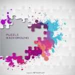 Puzzle Powerpoint Vorlage Bewundernswert Color Ink Puzzle Background Vector Background Free Vector