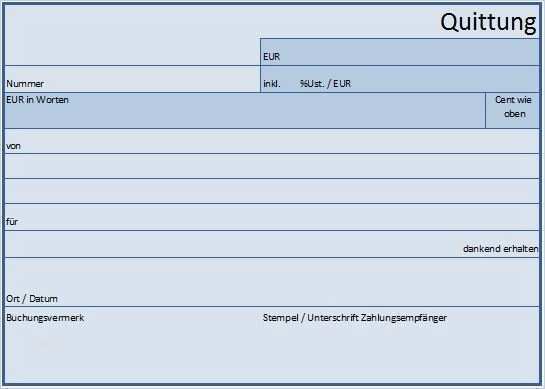 Quittung Vorlage Pdf Luxus Quittung Vorlage Muster Beispiel Für Excel