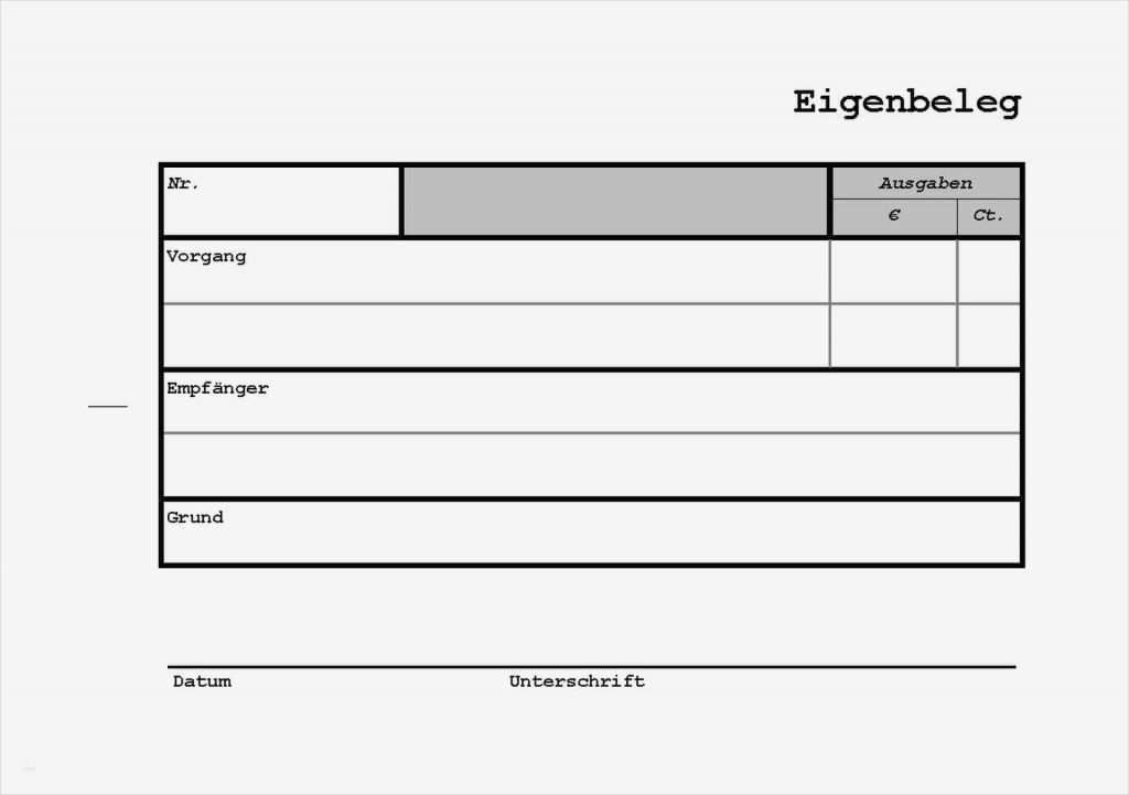 Quittung Vorlage Pdf Neu Eigenbeleg – | Vorlage Ideen