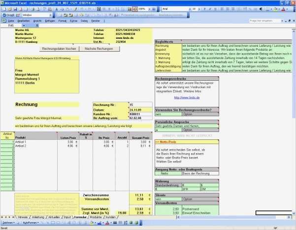 Excel Vorlagen Rechnung Rechnungsvorlage Rechnung Exce