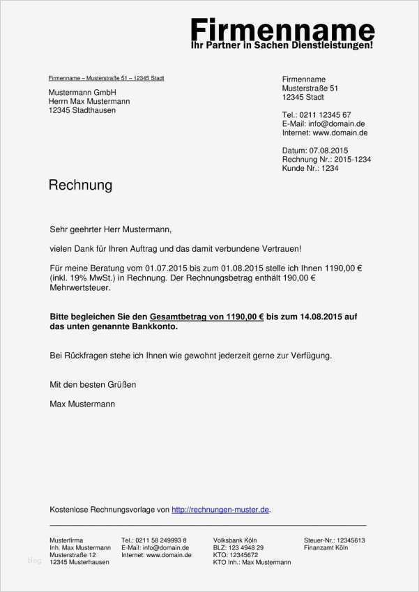 Rechnung Schreiben Vorlage Word Rechnung Schreiben