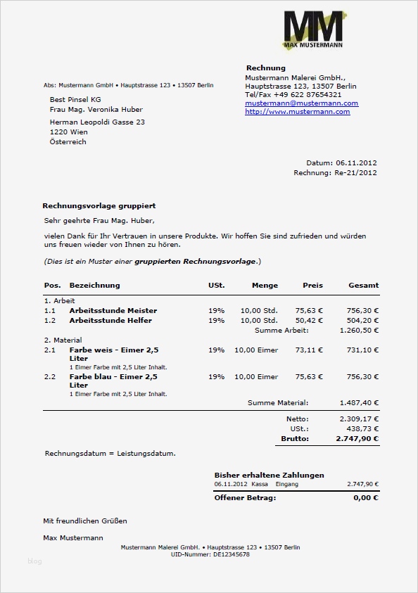 Rechnung Stellen Als Privatperson Vorlage Gut Rechnungsvorlagen Muster