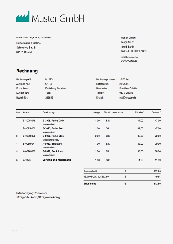 Rechnungsvorlage Word Rechnungsmuster I weclapp