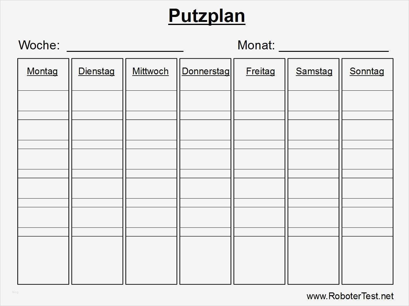 Reinigungsplan Küche Vorlage Kostenlos Hübsch Putzplan ...