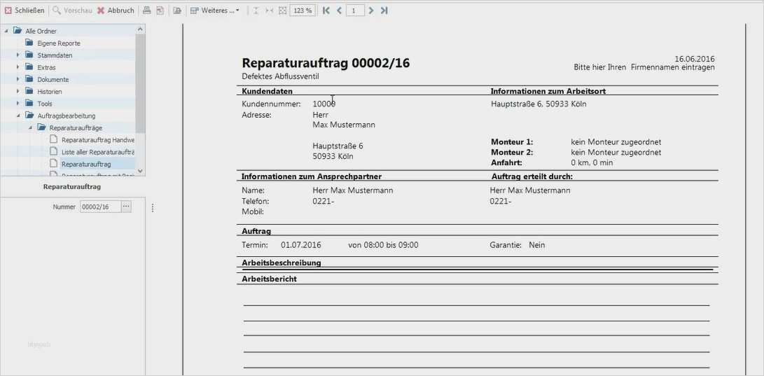 Reparaturauftrag Kfz Vorlage Kostenlos Genial Fein ...