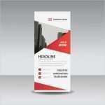 Roll Up Design Vorlagen Cool Rotes Dreieck Business Vorlagen Aufrollen