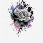 Rosen Tattoo Vorlage Inspiration Disney Tattoo Graue Rose Und Bunte Farben Rosen Tattoo