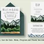 Save the Date Email Vorlage Business Süß Mountain Wedding Invitation Suite Invitation Templates