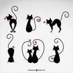 Scherenschnitt Vorlagen Katzen Beste Ilustraciones De Gatos Negros Con Corazones