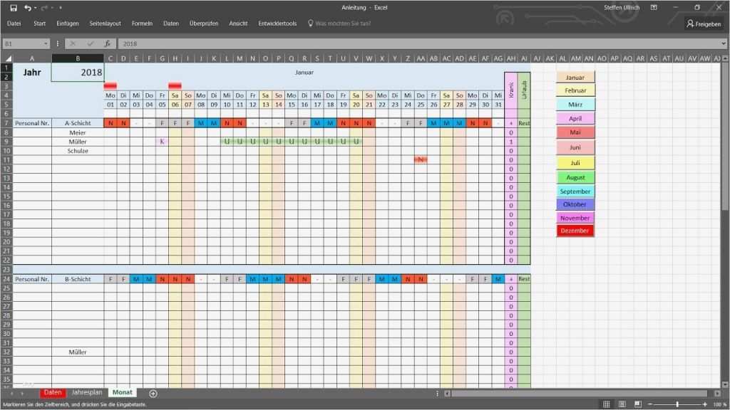 Schichtplan Vorlage 3 Schichten Süß Excel Schichtplan Erstellen 