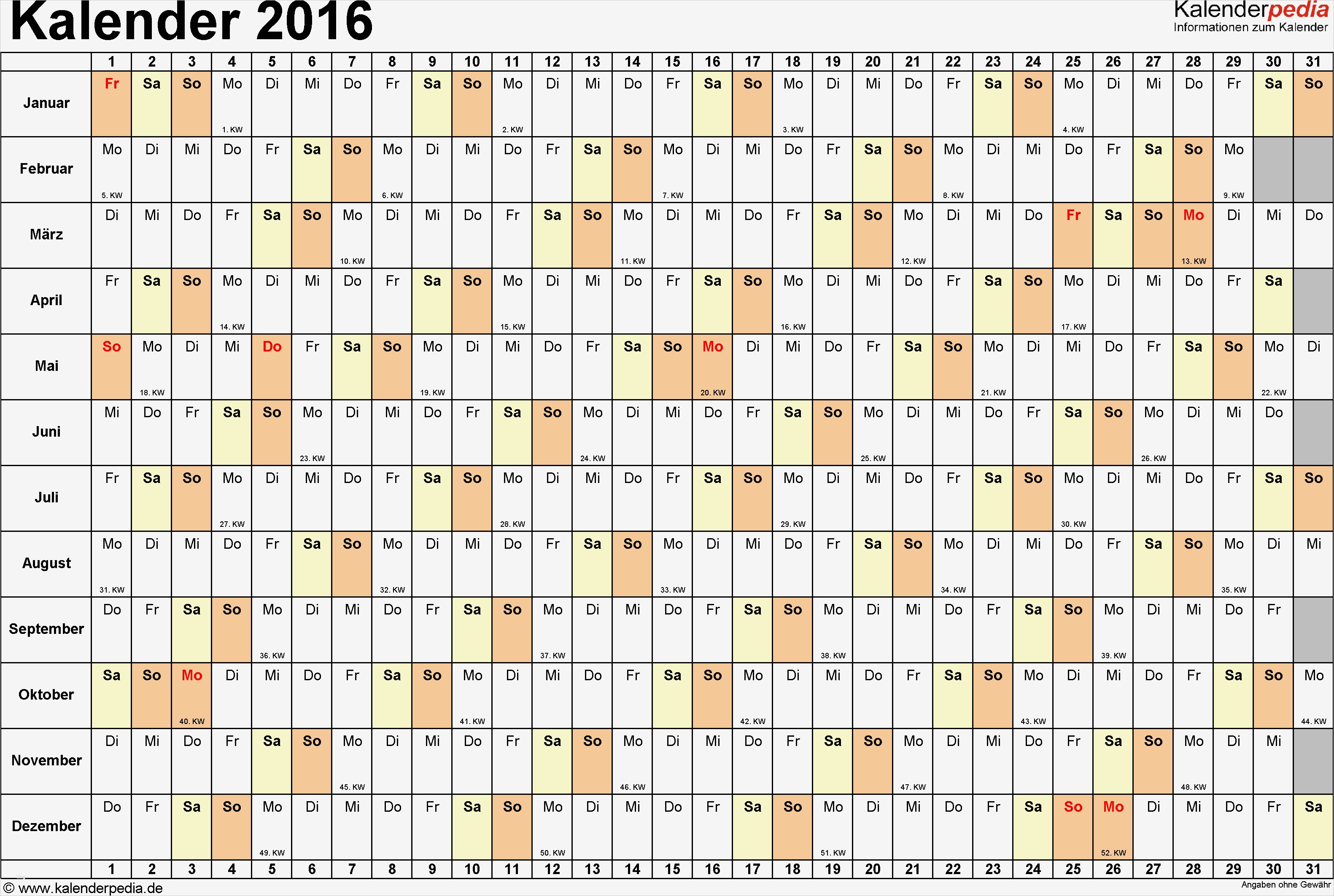 Kalender 2016 zum Ausdrucken als PDF 16 Vorlagen kostenlos