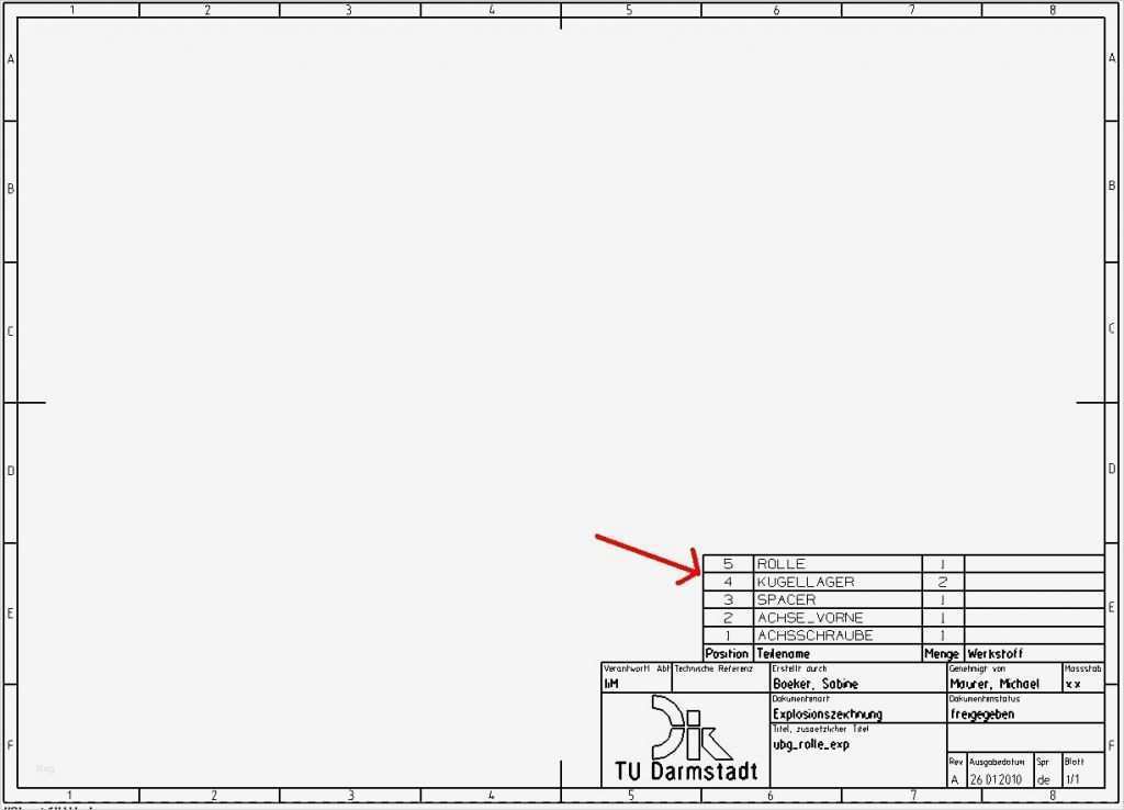 Schriftfeld Technische Zeichnung Vorlage A4 Erstaunlich ...