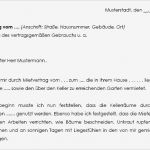 Schriftliche Vereinbarung Vorlage Gut Aufforderung Vertragsgemäßer Gebrauch Muster Zum Download