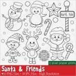 Schrumpffolie Vorlagen Best Of Santa and Friends Digital Stamps Set Christmas Clipart