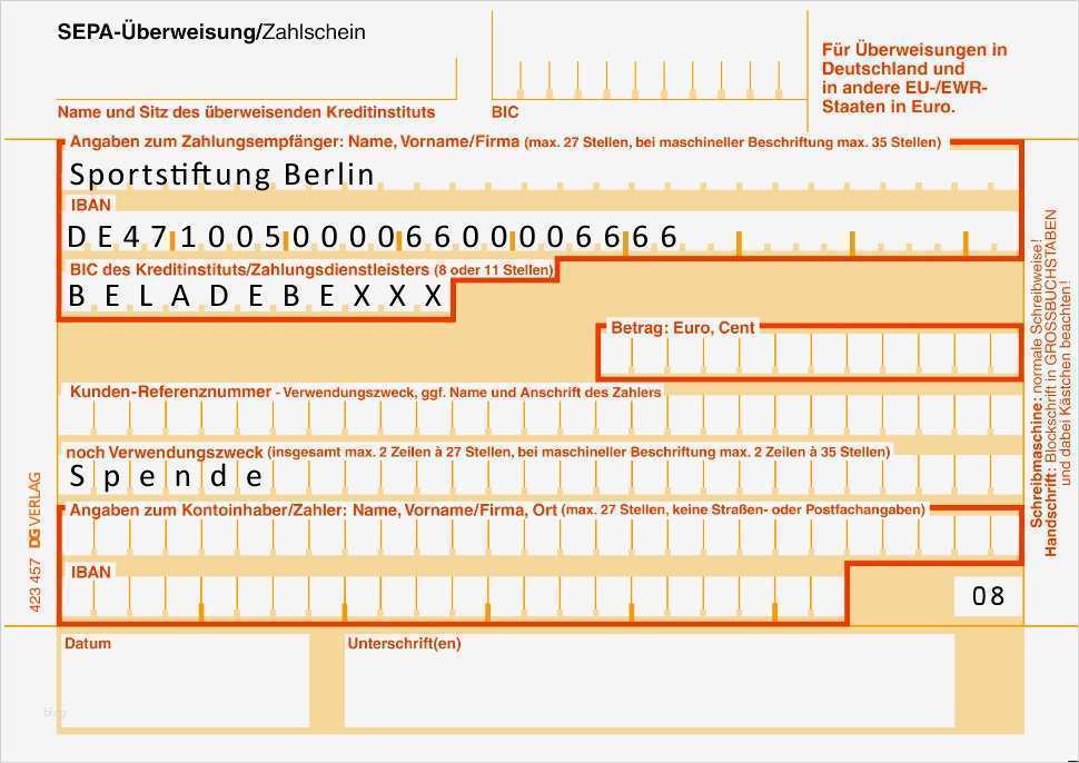 Sepa Excel Vorlage Erstaunlich Charmant Einzahlungsbeleg ...