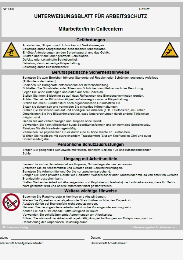 Sicherheitsunterweisung Vorlage Kostenlos Cool ...