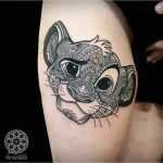 Simba Tattoo Vorlage Gut Mosaic Simba Girls Thigh Tattoo