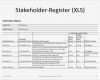 Stakeholderanalyse Excel Vorlage Bewundernswert Stakeholder Register Projektmanagement