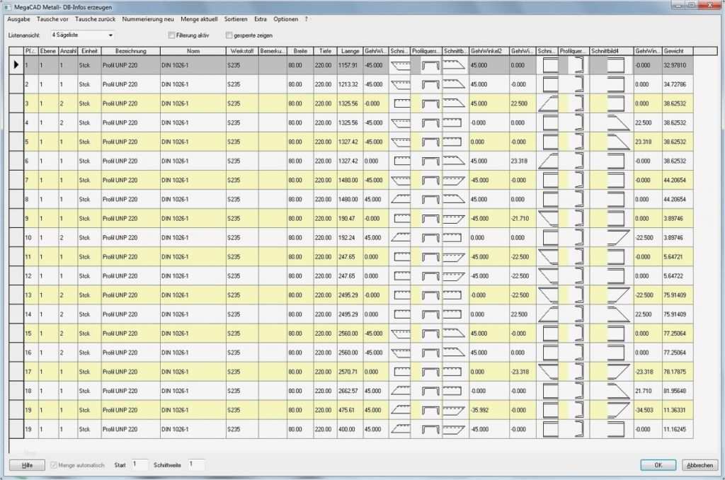 Stückliste Excel Vorlage Download Schönste Megacad Metall ...