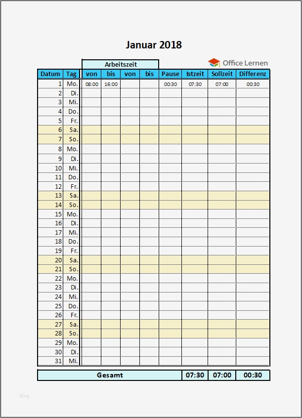 Stundenaufzeichnung Vorlage Excel Wunderbar Excel ...