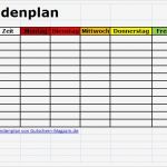 Stundenplan Vorlage Excel Großartig Stundenplan Zum Audrucken Kostenlose Vorlage Und Muster