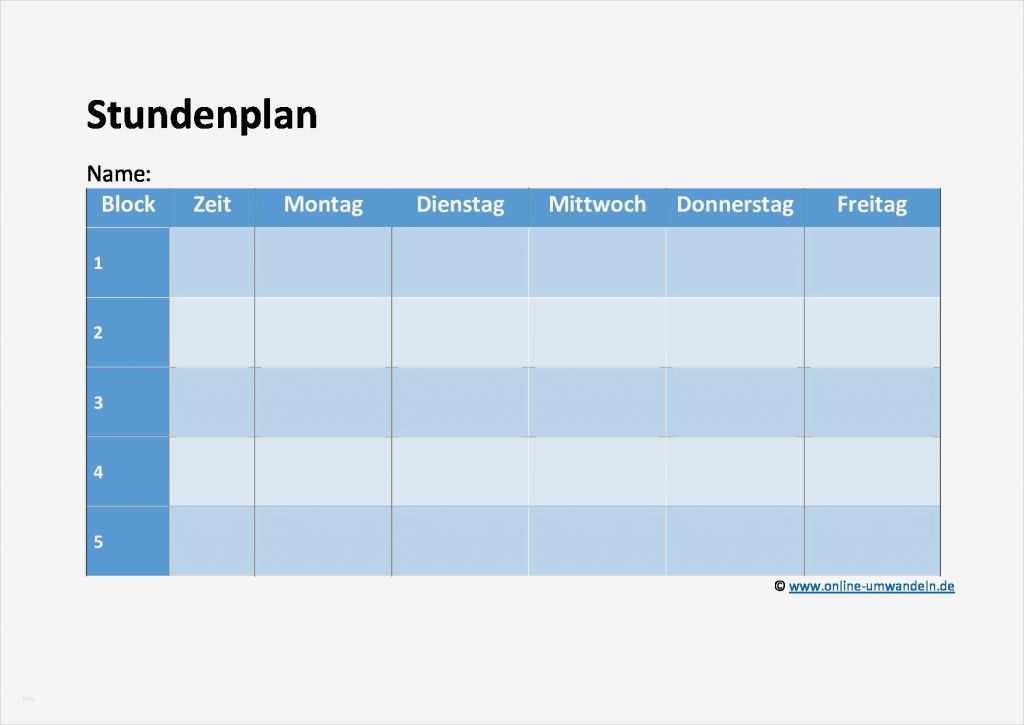 Stundenplan Vorlage Pdf Neu Stundenplan Vorlagen Doc Und Pdf Line Umwandeln