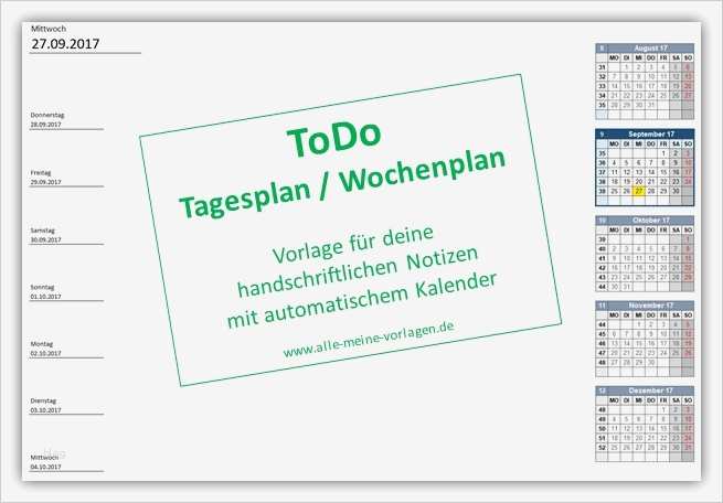 ToDo Tagesplan Wochenplan