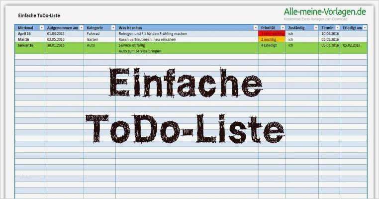 Tankliste Excel Vorlage Bewundernswert Einfache todo Liste ...