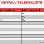 Telefonliste Vorlage Kostenlos Elegant Telefonliste Zum Ausfüllen Für Den Notfall