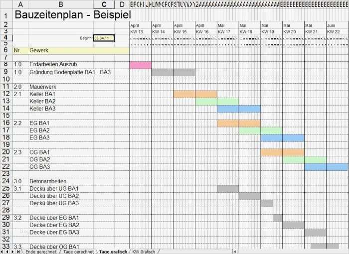 formularis Terminplan mit Tabellenkalkulation xls oder