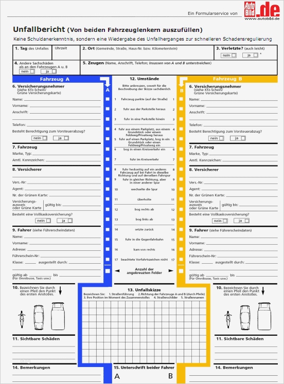 Unfallbericht – Download kostenlos