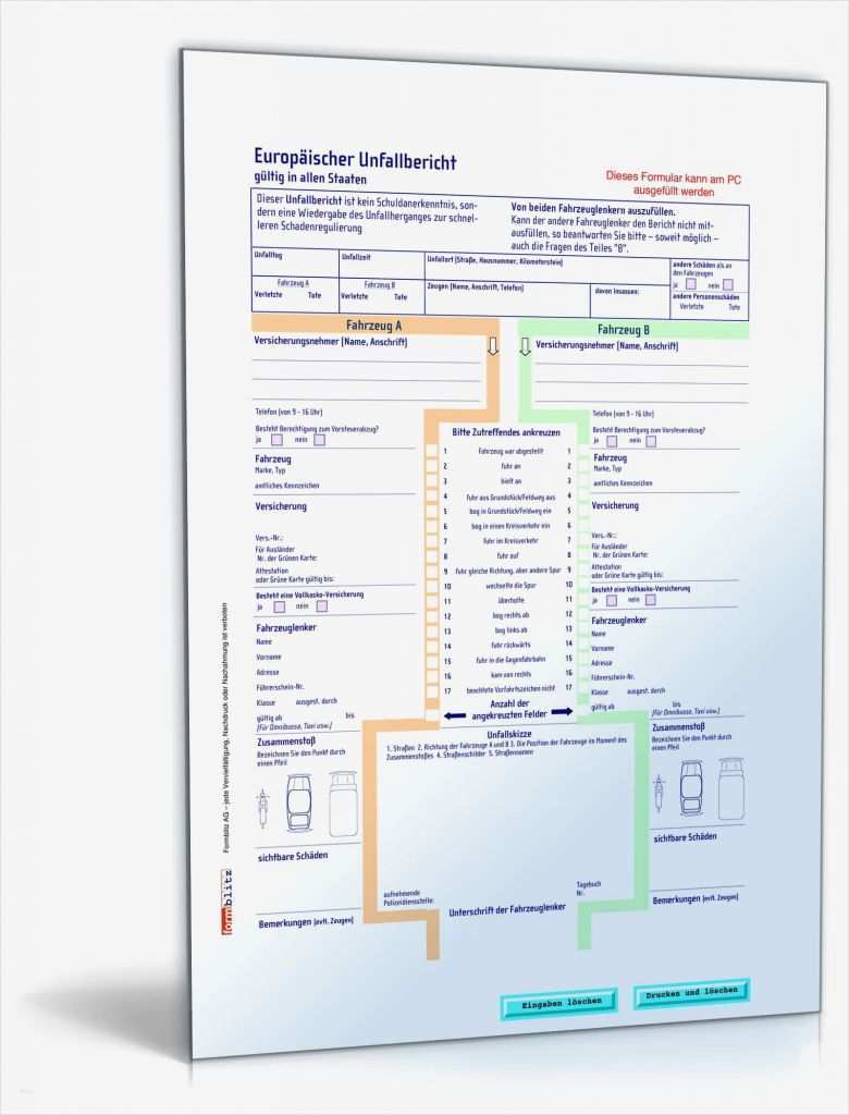 Unfallbericht Wegeunfall Vorlage Luxus Europäischer Unfallbericht