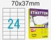 Universal Etiketten 70 X 37 Mm Vorlage Erstaunlich Weiße Luma Etiketten 70x37 Mm 3x8 24 Aufkleber A4