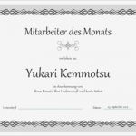 Urkunde Vorlage Word Schön Urkunde &quot;mitarbeiter Des Monats&quot; Design &quot;graue Kette