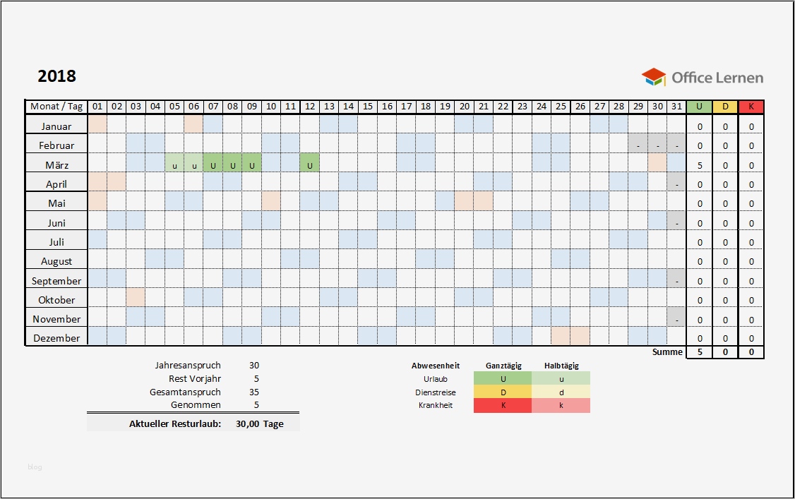 Urlaubsantrag Vorlage 2017 Fabelhaft Kostenlose Excel ...