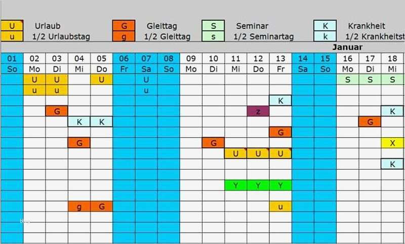 Excel Urlaubsplaner zur Abwesenheitsverwaltung