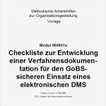 Verfahrensdokumentation Vorlage Einzigartig Checkliste Entwicklung Verfahrensdokumentation Gobs