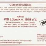 Vfb Gutschein Vorlage Schönste Vfb Lübeck Lohmühle Gutschein