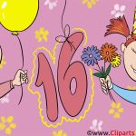 Vorlage Glückwunschkarte Kostenlos Neu Zum Geburtstag 16 Jahre Glückwunschkarte Ecard Clipart