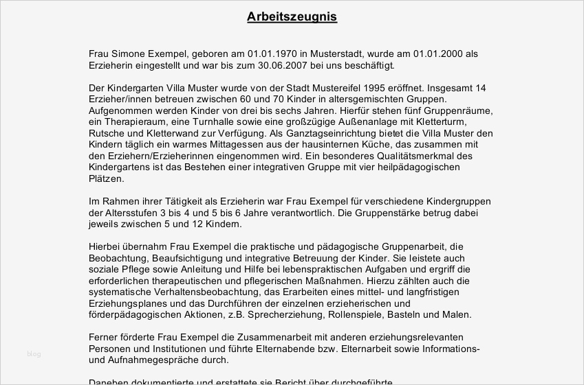 Arbeitszeugnis gut Erzieherin jetzt en