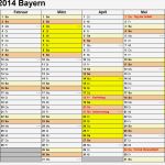 Vorlage Kalender Erstaunlich Vorlage 3 Kalender 2014 Für Bayern Als Excel Vorlagen