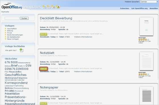 Open fice Vorlagen und Plugins herunterladen und
