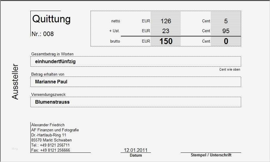 Vorlage Quittung Erstaunlich Quittung Vorlage | Vorlage Ideen