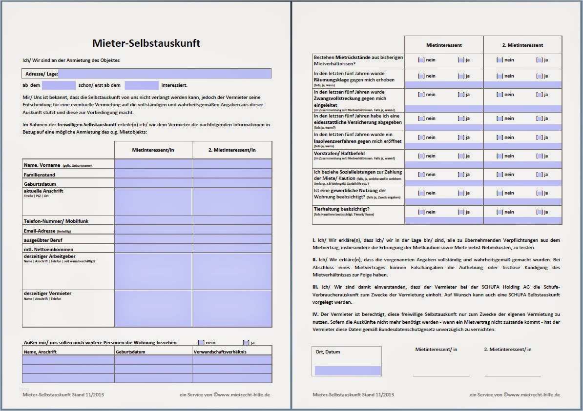 Mietvertrag Schufa Auskunft