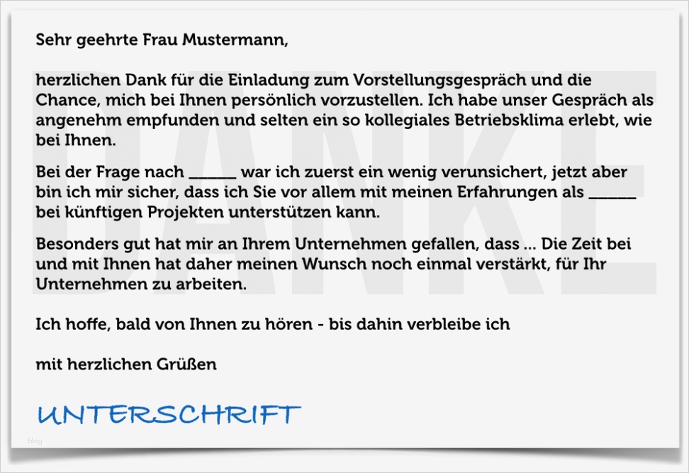 Vorlage Terminvereinbarung Erstaunlich Dankschreiben Zur Bewerbung Nach